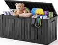 Outdoor Storage Box,140 Gallon Waterproof Resin Deck Box with Support Rod by ATMELT