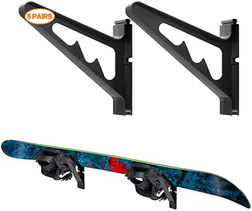 Poskad Snowboard Wall Mount Display Rack,Adjustable Storage Layers Space Saving Design,Home and Garage SKi Board Storage. by Poskad