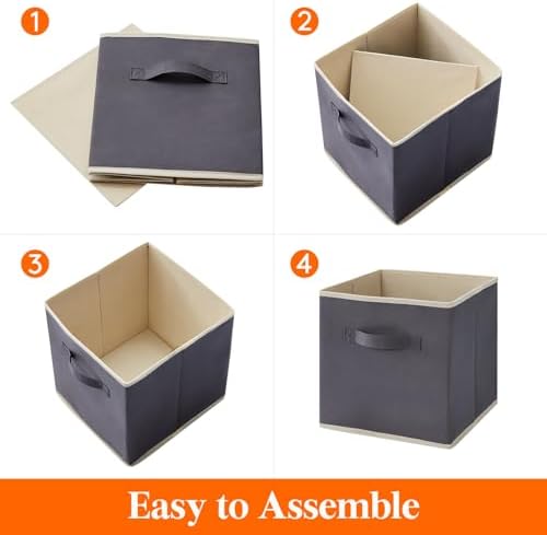 Lifewit Storage Cubes, 13 Inch Organizer Bins, 36L Gray, 12 Packs - Image 2