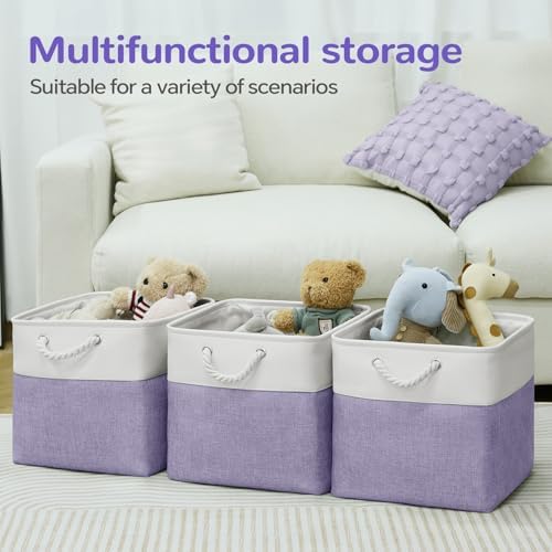 13x13 Inch Foldable Fabric Cube Storage Bins with Handles 6 Pack - Image 5