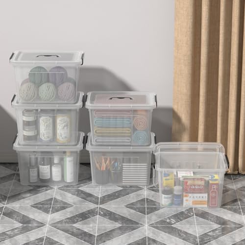 12 Quart Plastic Storage Boxes, Clear Latch Storage Bins, 6-Pack - Image 5