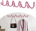 Coat Rack Wall Mount, Creative Wave Wall Hooks 20KG Capacity, Easy Installation, Multi-Purpose Hooks for Coat, Hat, Bag, Umbrella (Pink, 49cm x 7.5cm (19.29" x 2.95")) by Bumtosc