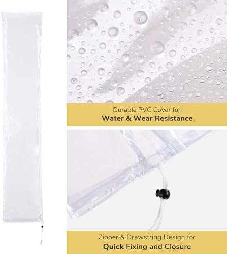LAGarden Waterproof Patio Umbrella Cover with Zip Drawstring Clear PVC - Image 5