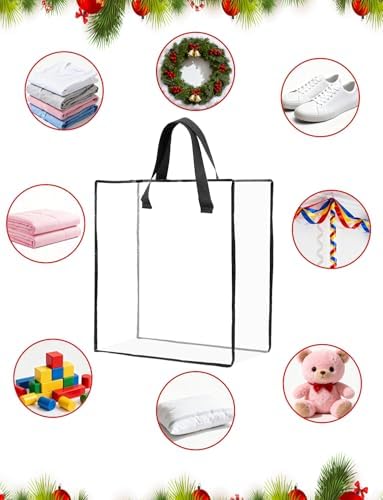 HFKPJRT 10 Pack Wreath Storage Bag, 26" 90 L Garland Container, Wreath Bags for Halloween Christmas Decorations, Large Clear Moving Bags with Handle, Under The Bed Storage for Bedding, Clothing, Toys - Image 7