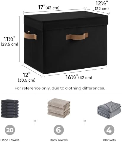 StorageWorks Fabric Storage Bins with Lids, Closet Storage Bins - Image 2