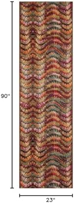 Liora Manne Marina Indoor/Outdoor Power Loomed Synthetic Blend Low Profile Area Rug - Contemporary Graphic Casual Colorful (Ripple Multi) (1'11" x 7'6") - Image 2