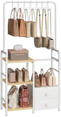 HOOBRO 3-Tier Tall Purse Organizer with Hooks & Drawers by HOOBRO