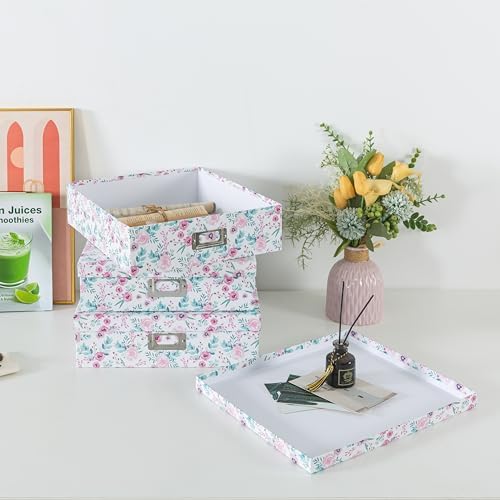 Soul & Lane - Pretty Floral Decorative Storage Boxes with Lids, Set of 3 - Image 6