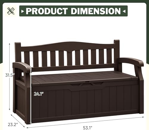Flamaker 80 Gallon Storage Bench, Deck Box with Seat Waterproof All-Weather - Image 3