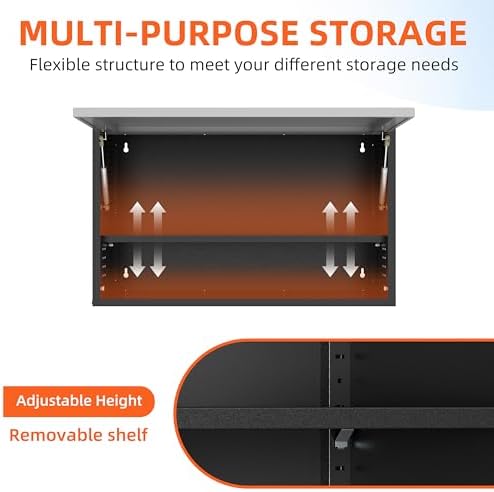 Garage Wall Cabinet, 19.7" H Metal Wall Cabinet with Up-Flip Door - Image 5