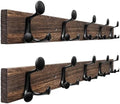 SKOLOO 30-Inch Wood Burnt Coat Rack Wall Mount with 5 Triple Hooks - Ideal for Family Entrances, Classrooms, and Pet Supplies Storage - Perfect Coat Hooks for Wall, Pack of 2 by SKOLOO