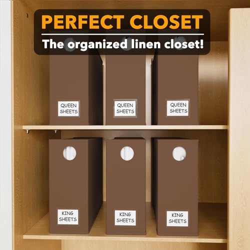 SpaceAid 6 Pack Bed Sheet Organizers and Storage, Foldable Sheet Organizer with Window for Linen Closet, Set Folder Keeper for Queen & King Size Bedding Storage (Brown) - Image 5