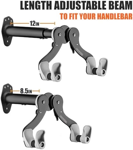 Ibera Bike Wall Mount - Adjustable Frame Holder & Soft Rubber Cradles - Garage Bike Rack for Road, MTB, Kids, Hybrid Bikes - Easy Installation & Space-Saving Design - Image 2