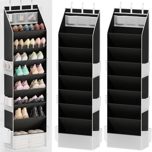 Criusia Shoe Storage, Over the Door Shoe Organizer, Hanging Closet Shoe Storage with Large Deep Pockets, Fits 16–24 Pairs of Sneakers, Sandals, Boots, Black by Criusia