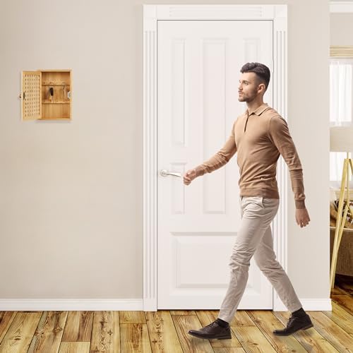 Relaxdays Bamboo Key Cabinet - Natural, 27x19x7.5cm - Image 4