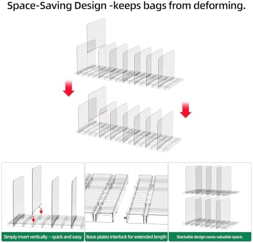 HOYOJA 4 Pack Clear Bag Purse Organizer for Closet Shelf, Handbag Organizer - Image 6