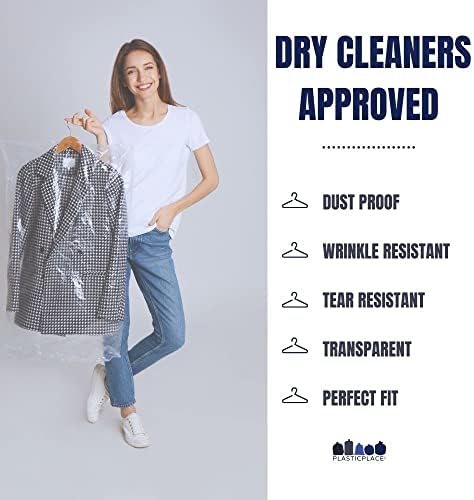 Plasticplace Clear Garment Bags on Roll, Heavy-Duty Plastic Coat Covers, 21” x 7” x 54”, Perforated with Pre-Slit Hanger Holes, Dustproof & Wrinkle-Free Storage, 320 Count Wardrobe Cover 0.65 Mil - Image 3