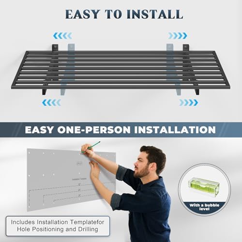 Jusgym 2 Pack Garage Shelving Wall Mounted with 8 Hooks, 2x4ft, 500lbs - Image 5