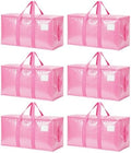 Songrey Extra Large Heavy Duty Moving Bags, 6 Pack, Pink by Unknown