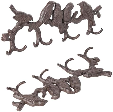 Sungmor Vintage Cast Iron Birds Coat Hook with 8 Hooks - Image 6