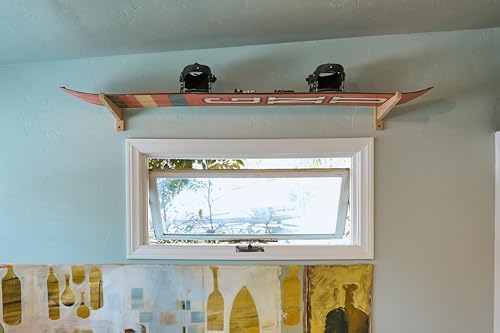 Compact Snowboard Wall Mount, Bamboo Snowboard Rack for Small Spaces, Space-Saving Storage Holder Fits Boards with Bindings, Home, Apartment, Dorm - Image 6