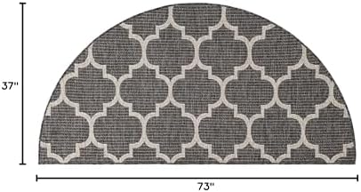 Unique Loom Outdoor Trellis Collection Area Rug (3' 1" x 6' 1" Hearth Black/Ivory) - Image 2