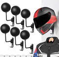 SANGMO 6 Pack 180° Motorcycle Helmet Holder Wall Mount, Rotation Metal Helmet Rack, Helmet Holder Bike with 2 Hooks Helmet Hanger for Motorcycle Bike Coats, Caps, Baseballs, Rugby Helmet (Black) by SANGMO
