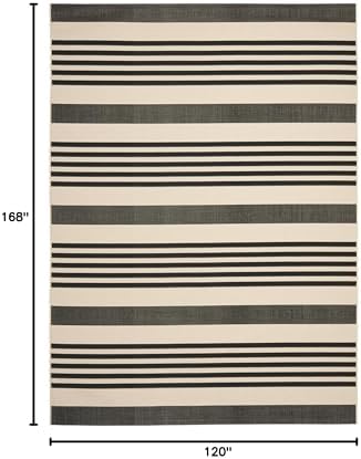 SAFAVIEH Courtyard Outdoor Area Rug 10x14, X-Large Black & Bone CY6062-216 - Image 2
