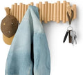 Umbra Picket Coat Rack with 8 Hooks – Natural Wall-Mounted Coat Rack with Flip-Down Wooden Hooks, Real Pine Wood Decorative Wall Storage for Jackets, Hats, Scarves, Bags, Entryway, Bedroom Living Room by Umbra