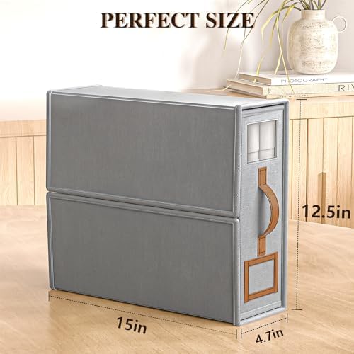 8 Pack Foldable Bed Sheets Set Organizers and Storage(King & Queen Size),Linen Fabric Closet Organizers with Window,Folding Bedding Storage Box for Bedsheets and Pillow Cube Organizer-Gray - Image 7