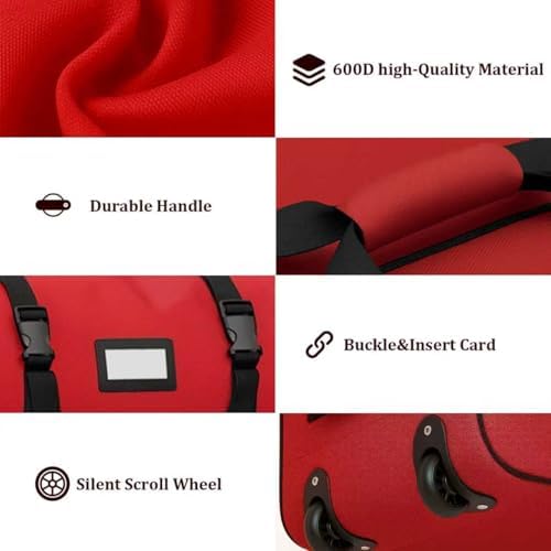 7.5 ft Christmas Tree Storage Bag, Heavy Duty Rolling Xmas Tree Bag with Reinforced Handles and Wheels, Large Storage Container for Trees and Decorations, Red - Image 4