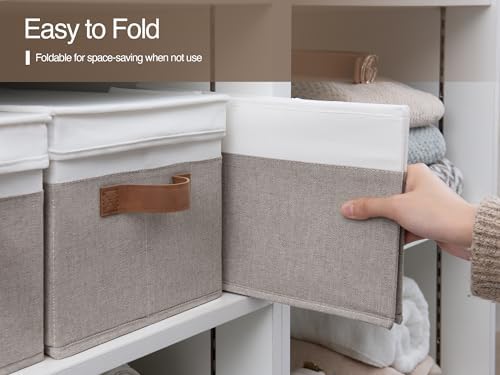 StorageWorks Fabric Storage Bins with Lids, Closet Storage Bins - Image 4