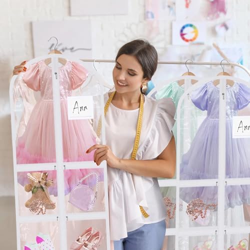 Geelin 14 Pcs Garment Bags for Dance PVC Clear, Translucent White - Image 6