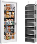 ULG Stuffed Animal Organizer Over the Door, Large Hanging Plush Toy Storage with Mesh Window, Cotton Kids Toy Organizer for Bedroom, Nursery, Playroom & Baby Items Dark Grey by ULG