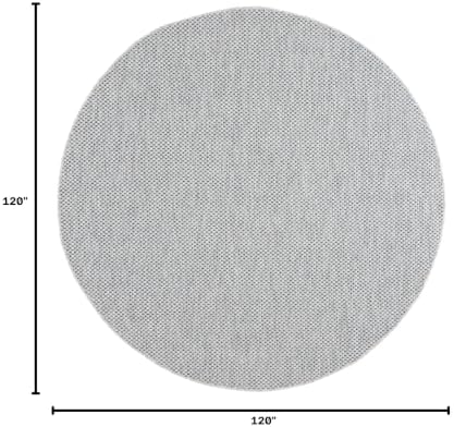 SAFAVIEH Courtyard Outdoor Round Rug 10', Grey & Navy CY8521-36812 - Image 2