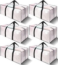 6 Pack Heavy Duty Extra Large Moving Bags W/Backpack Straps - Strong Handles & Zippers, Storage Totes For Space Saving, Fold Flat, Alternative to Box and Bin (40 gal, Semi-Transparent) by VELVETSURE