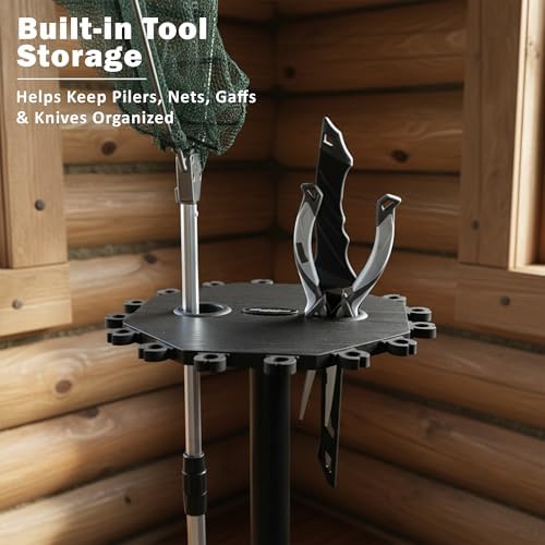 Rush Creek Creations 16-Rod Round Fishing Rod Holder for Garage, Tackle Box - Image 6