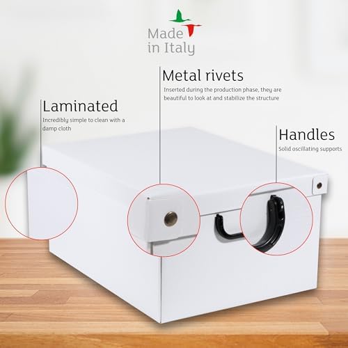 Lavatelli White – Set of 2 Cardboard Organizers with Lids for Home Linen - Image 6