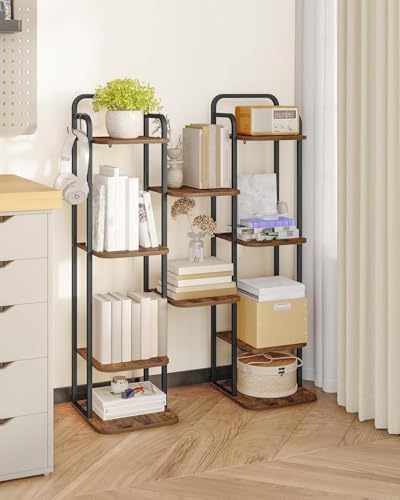Hzuaneri 6 Tiers Vertical Shoe Rack, Tall Shoe Shelf with 2 Hooks - Image 6