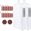 Briwooody Cotton Garment Bags,2 Sets,Moth Protection,40 x 24 x 10 in, White by Briwooody