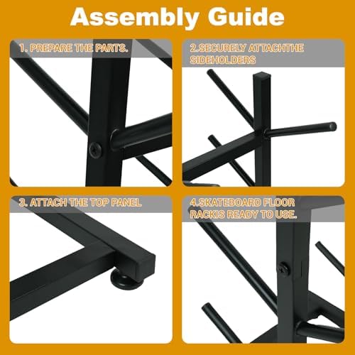 BiJun Skateboard Racks Floor Stand, 6-Layer Skateboard Holder,Snowboard Storage Rack, Skateboard Organizer Floor Stand for Deck, Longboard, Snowboard, Standard Skateboards, Mini Cruiser Skateboard - Image 6
