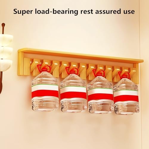Paint Wood Wall Mounted Coat RackHooks Piano Key Hangers Natural Solid Wood Hanger Non-Woven Fabric Clothes Hangers for Closet, Kitchen, Bedroom, Bathroom, Entryway（Shelf+Walnut 8 Hooks） - Image 4