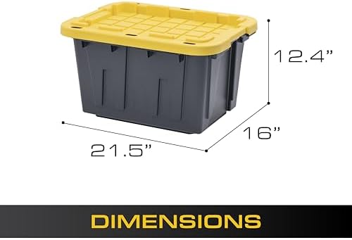 CX Heavy Duty 12-Gallon Stackable Plastic Storage Bins with Lids, 6 Pack - Image 3