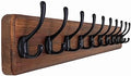 SKOLOO Rustic Wall Mounted Coat Rack, 10 Hooks, 38", Solid Wood, Brown by SKOLOO