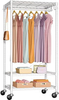 FUTASSI Rolling Clothes Rack, Clothing Racks for Hanging Clothes, White by FUTASSI