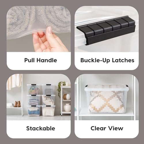 IRIS USA 6-Pack 40 Quart Storage Bins with Lids, Clear - Image 3