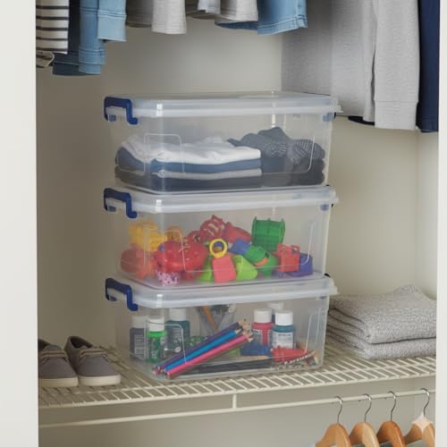 Tribello Clear Storage Bins with Lids, 6-Pack Stackable Plastic Storage Containers for Home Organization – Clear Totes for Closet and Underbed Storage, 9.5 - Image 6