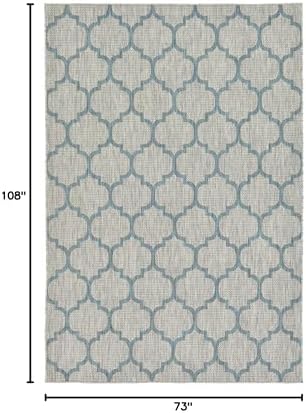 Unique Loom Outdoor Trellis Collection Area Rug (6' 1" x 9' Rectangle, Gray/ Ivory) - Image 2