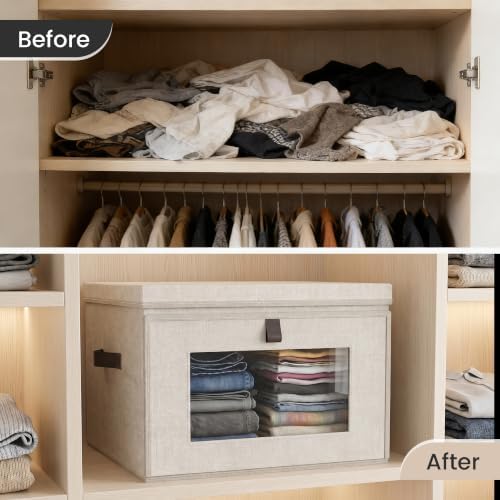Magnetic Front Opening Fabric Storage Bins with Lids, 15x9.8x9.8in 4Pack - Image 6