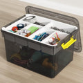 40Qt Stackable Storage Bins with Lid Tray Craft Box Organizer, 1Pack,GY by HOMETUK
